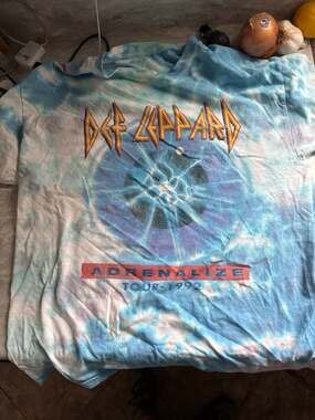 Def Leppard Adrenalize Tour 1992 Blue Tie Dye T-Shirt